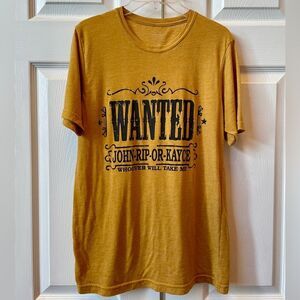 Wanted Graphic Women’s T-Shirt - Mustard Size Small